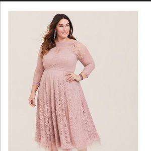 Torrid Blush Lace Midi Dress Size 18